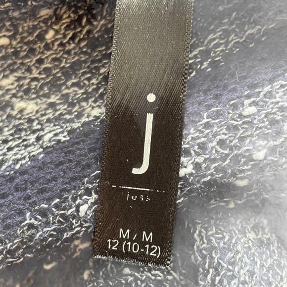 Jess Sz.M Dark Blue Long Line Mid Length Striped Speckle Knit Cardigan Cozycore - Picture 6 of 8